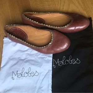 Malole’s Parisian-crafted ballet flats, softest leather and gold trim